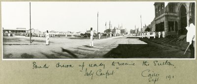 Parade drawn up ready to receive the Sultan, Cairo, September 1917 by Capt. Arthur Rhodes